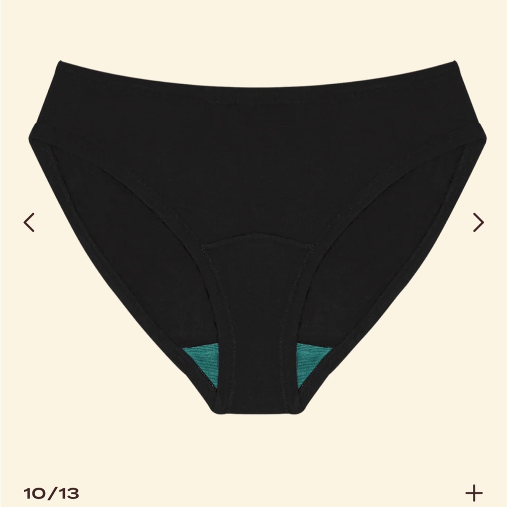 Black Women's Bikini Panty with Teal Gusset